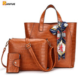 3 Piece Tote Handbag Cross Body Purse and Wallet - dealomy