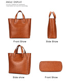 3 Piece Tote Handbag Cross Body Purse and Wallet - dealomy