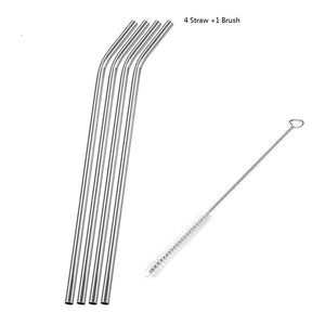 4 or 8 Piece Stainless Steel Straws - dealomy